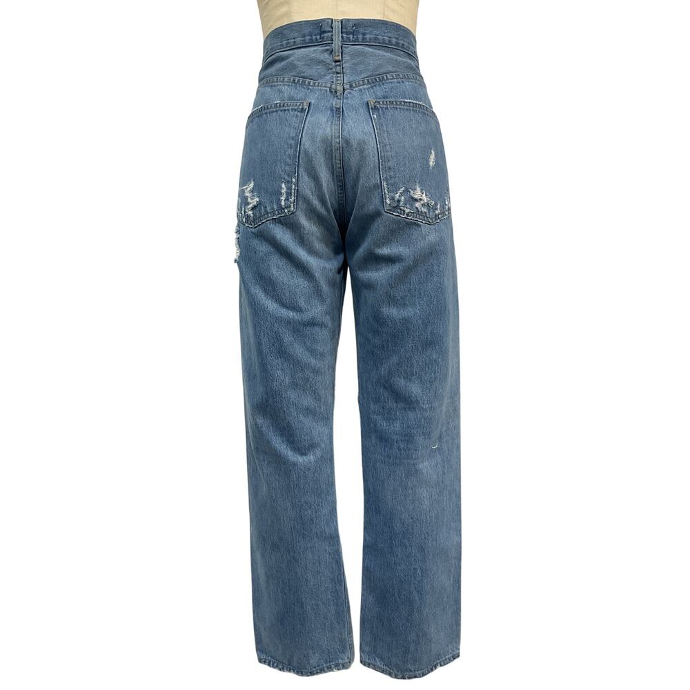 Agolde Distressed Blue 90s Mid Rise Loose Size 29 Denim Jeans - Picture 3 of 5